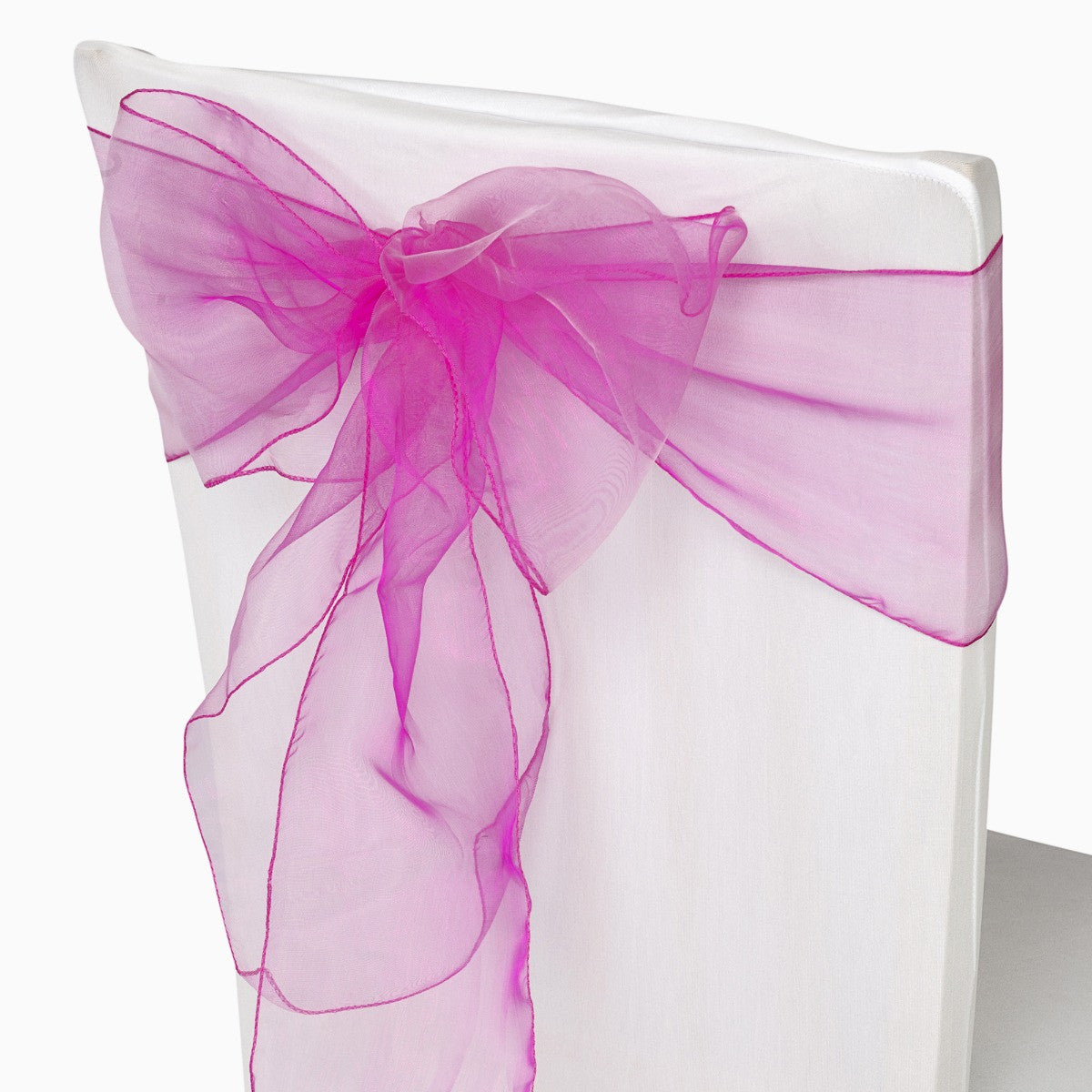 7" x 108" Organza Chair Sash - Bright Pink