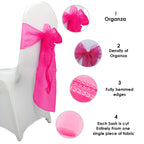 7" x 108" Organza Chair Sash - Bright Pink