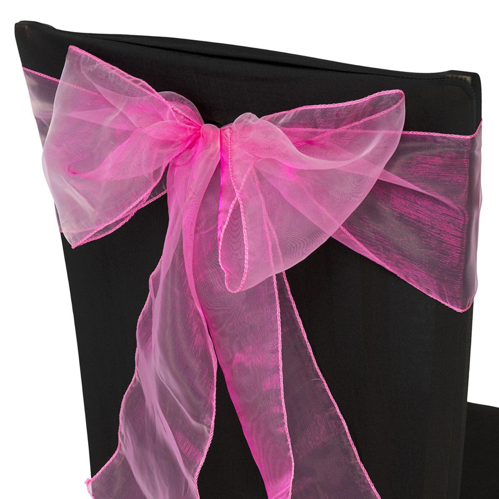 7" x 108" Organza Chair Sash - Fuschia