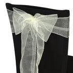 7" x 108" Organza Chair Sash - Ivory