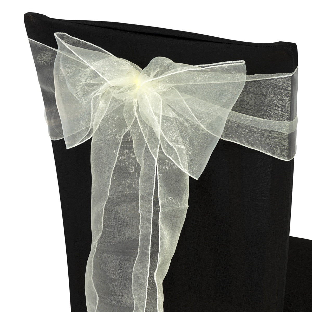7" x 108" Organza Chair Sash - Ivory