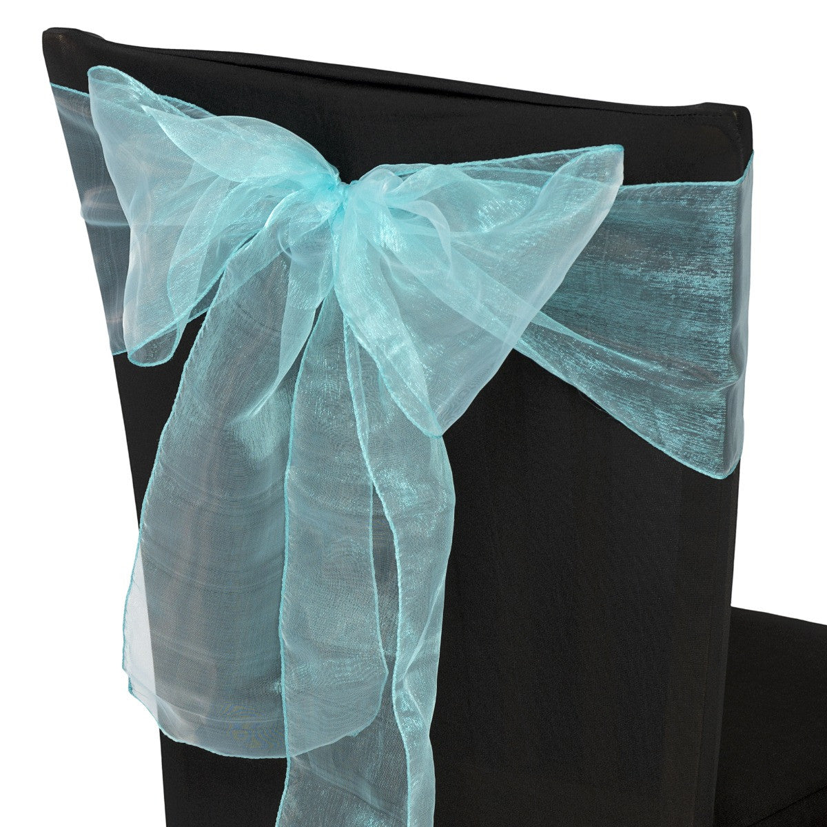 7" x 108" Organza Chair Sash - Light Turquoise
