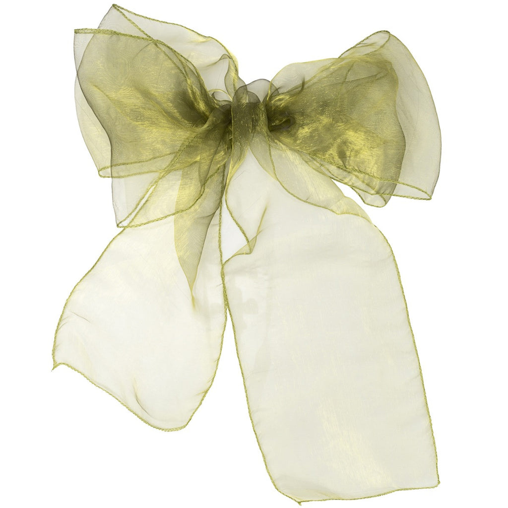 7" x 108" Organza Chair Sash - Olive Green