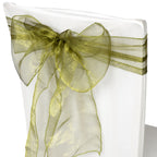 7" x 108" Organza Chair Sash - Olive Green