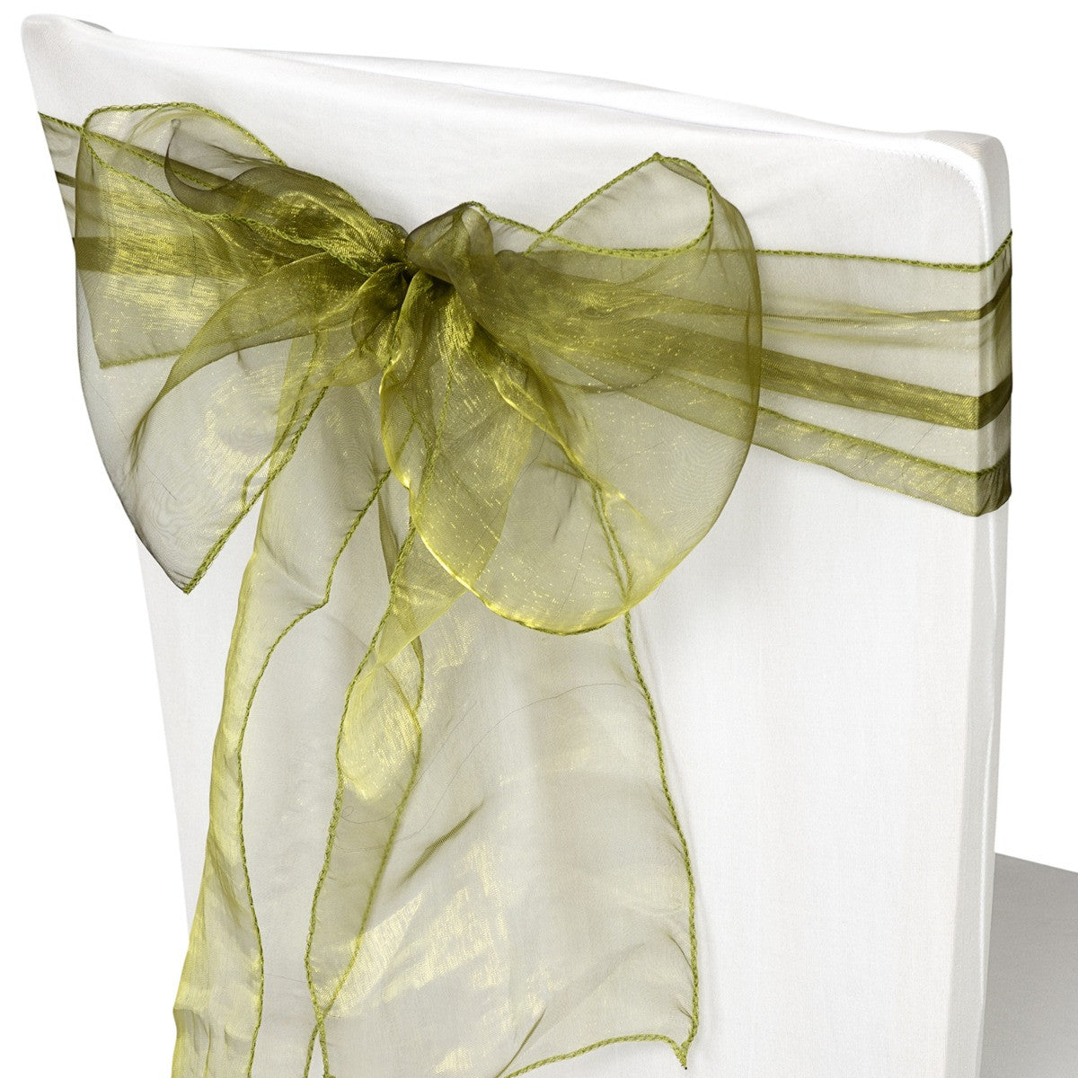 7" x 108" Organza Chair Sash - Olive Green