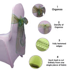 7" x 108" Organza Chair Sash - Olive Green