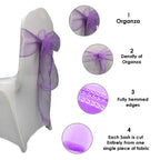 7" x 108" Organza Chair Sash - Violet