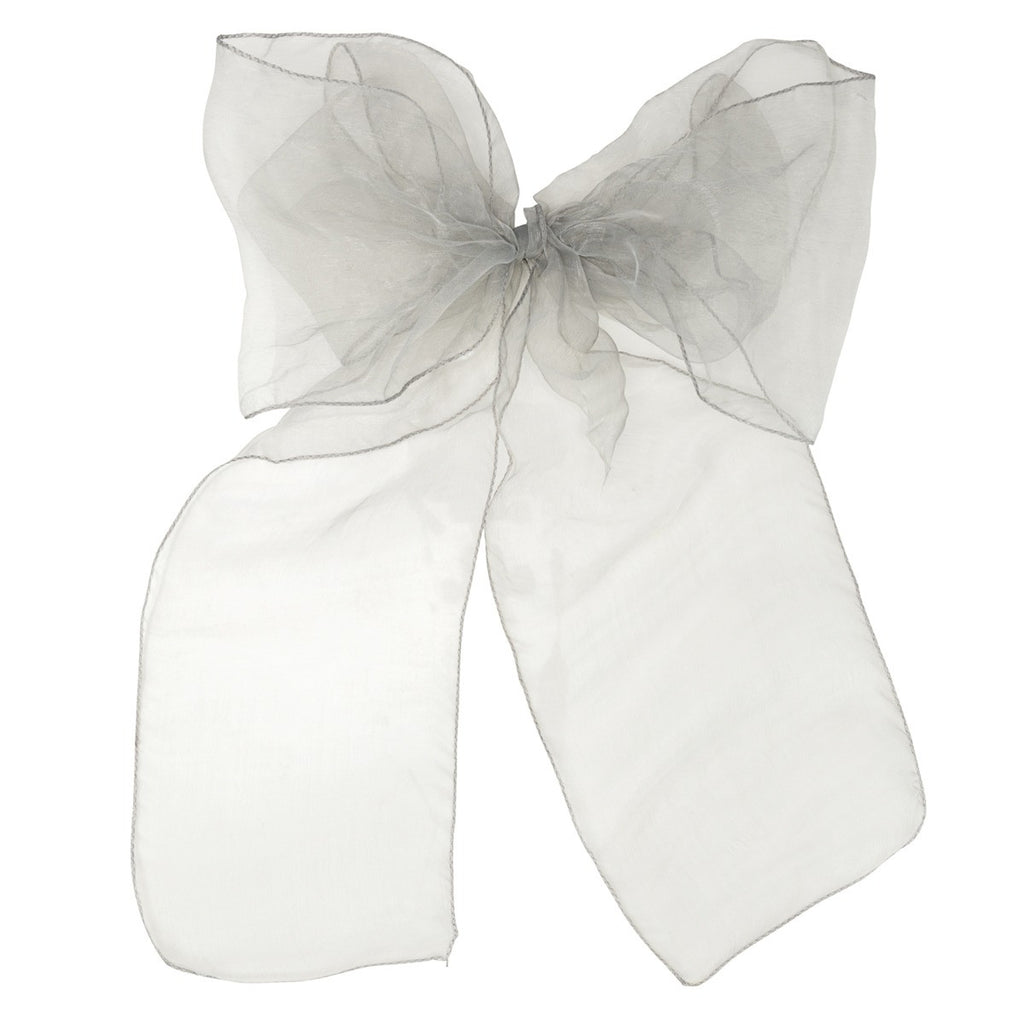 7" x 108" Organza Chair Sash - Silver