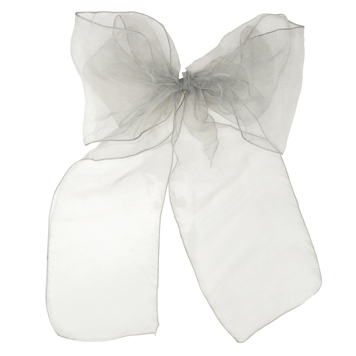 7" x 108" Organza Chair Sash - Silver