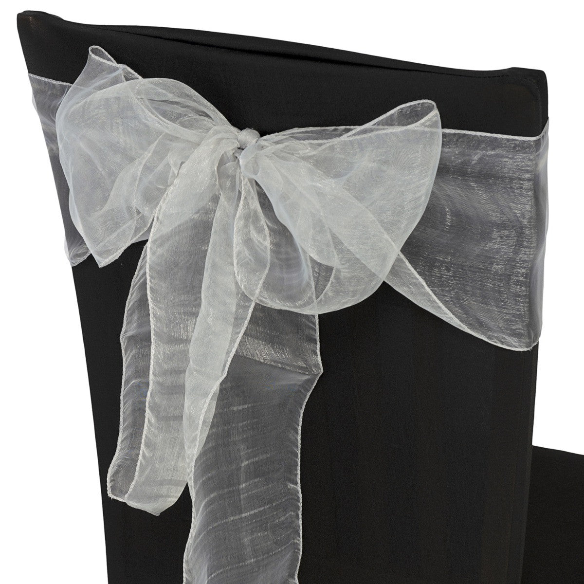 7" x 108" Organza Chair Sash - Silver