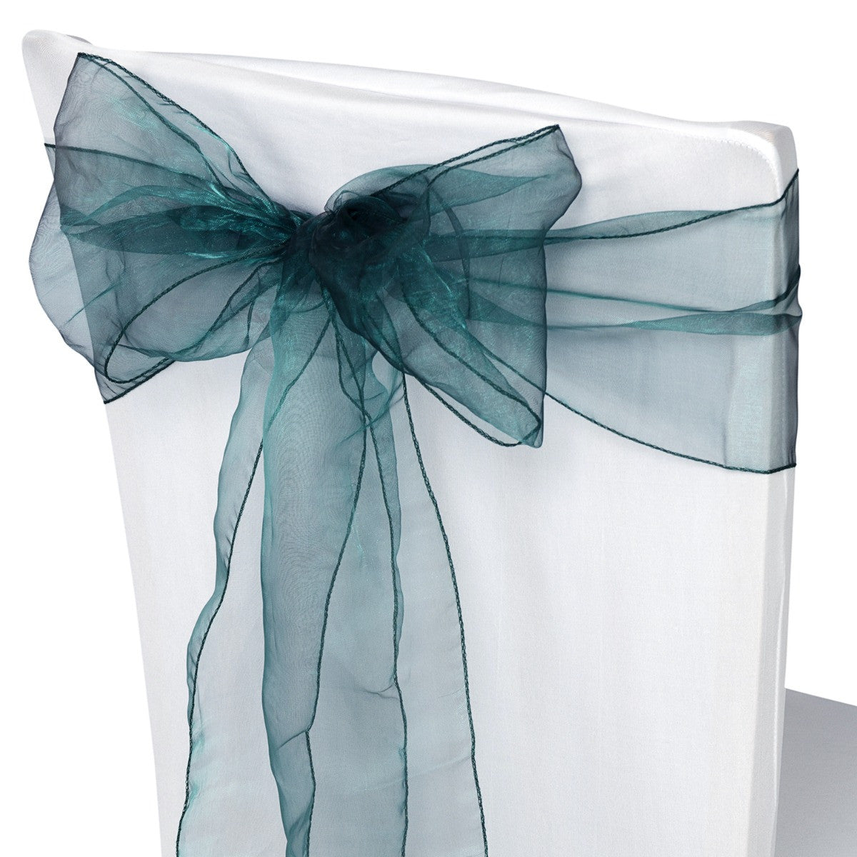 7" x 108" Organza Chair Sash - Teal Green