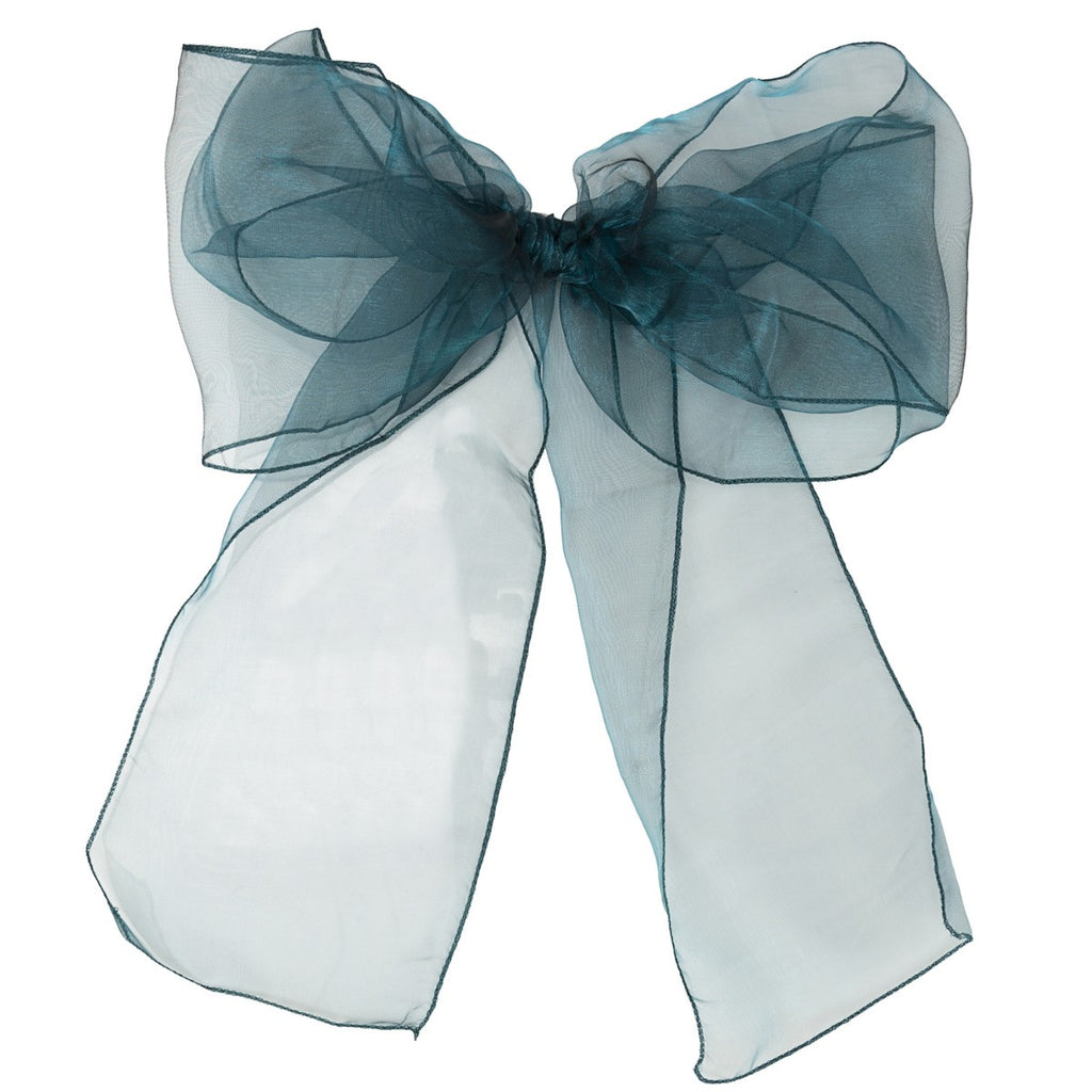 7" x 108" Organza Chair Sash - Teal Green