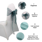 7" x 108" Organza Chair Sash - Teal Green