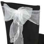 7" x 108" Organza Chair Sash - White