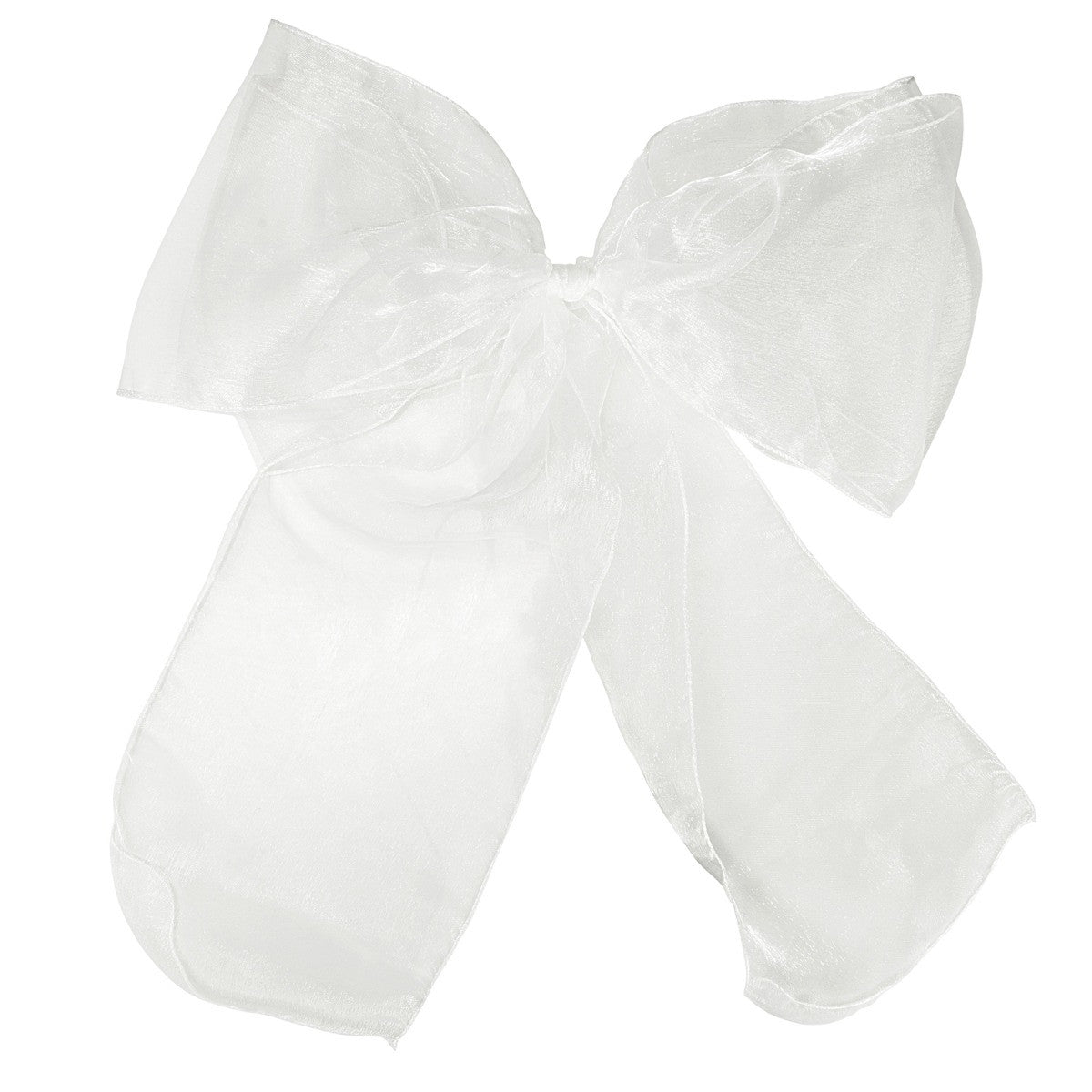 7" x 108" Organza Chair Sash - White