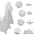 7" x 108" Organza Chair Sash - White