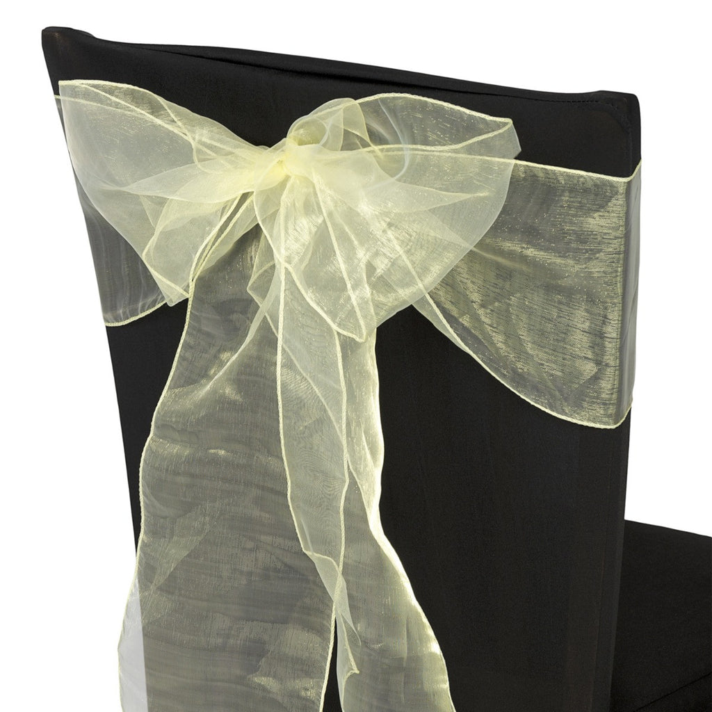 7" x 108" Organza Chair Sash - Lemon
