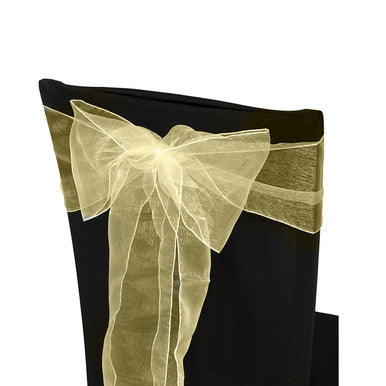 23" x 108" Wider Organza Chair Sash - Cream