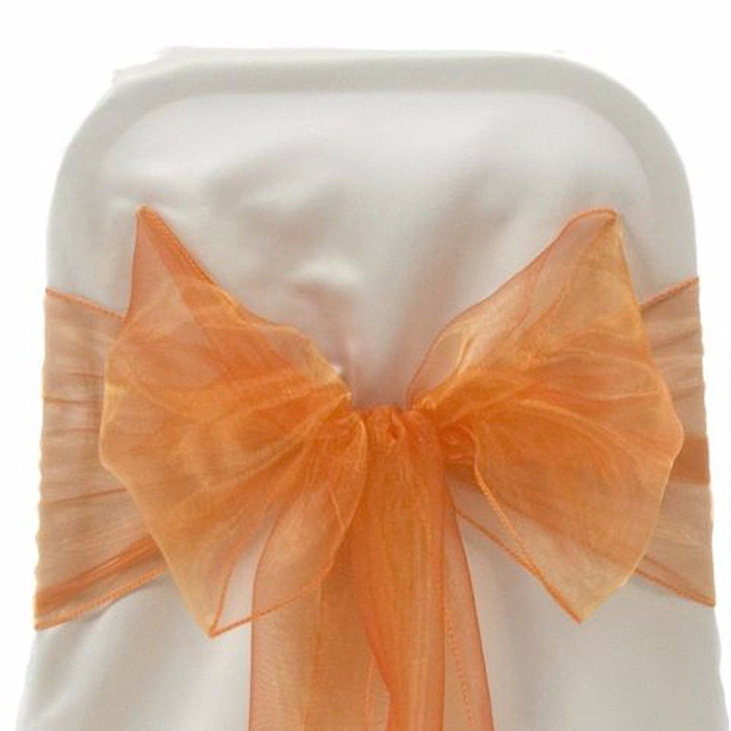 23" x 108" Wider Organza Chair Sash - Orange