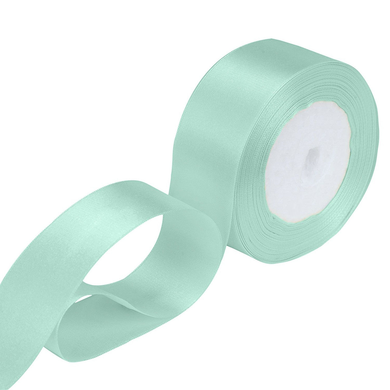 10m Double Sided Satin Ribbon - Pastel Green