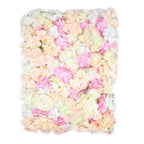 Hydrangea Artificial Flower Wall Panel 60cm x 40cm -Peach, Pink, Ivory & White x 12