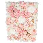 Hydrangea Artificial Flower Wall Panel 60cm x 40cm - Peach, Baby Pink & White