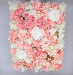 Hydrangea Artificial Flower Wall Panel 60cm x 40cm - Peach, Baby Pink & White x 12