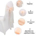 7" x 108" Organza Chair Sash - Peach