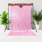 4ft x 7ft Sequin Photography Backdrop - Baby Pink