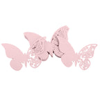 50x Laser Cut Butterfly Place Cards (67mm x 107mm) - Pink