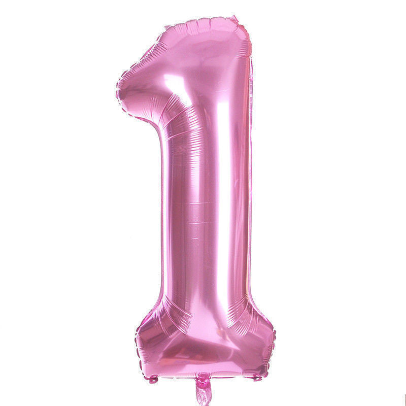 25pc 1st Birthday Foil & Latex Balloons Set - Pink