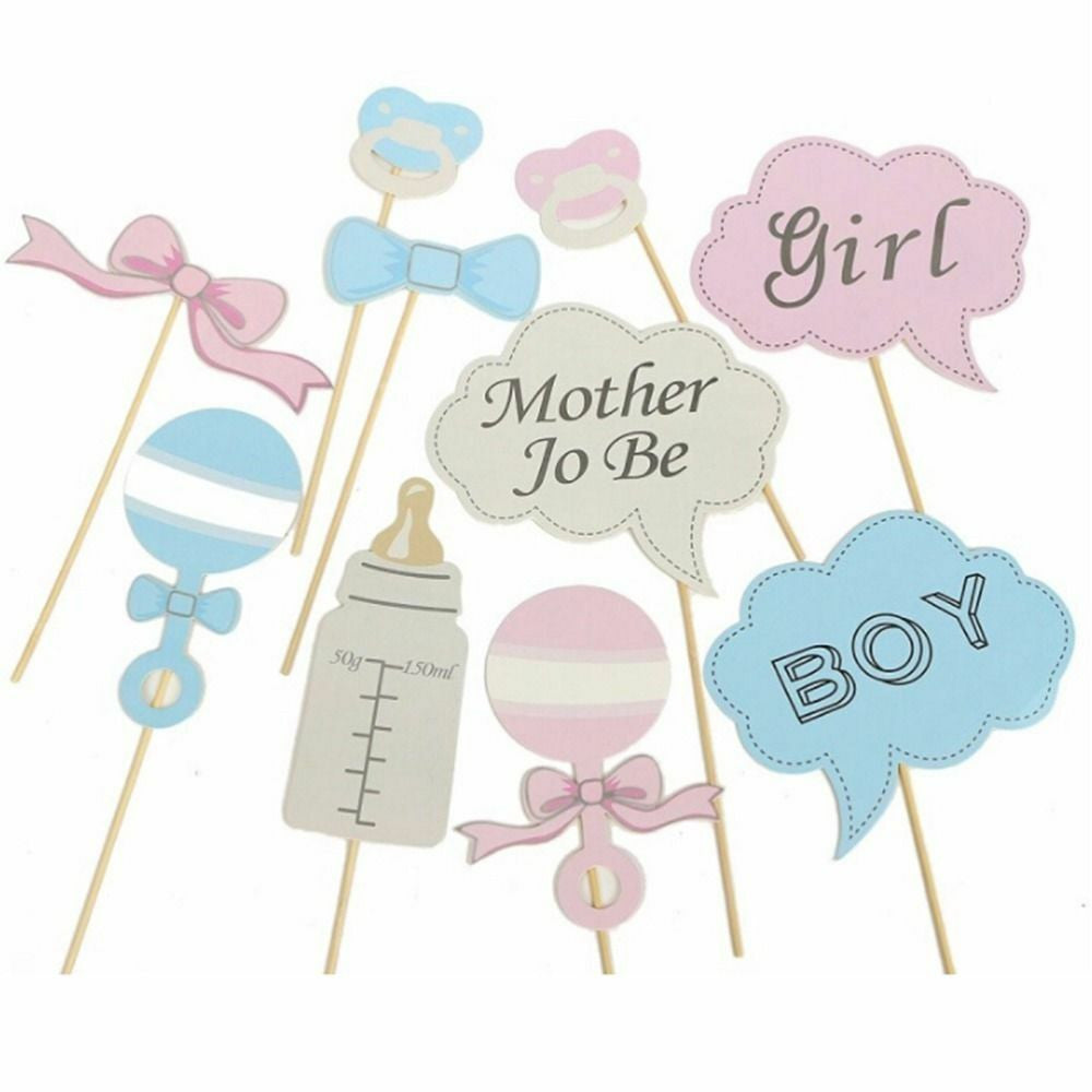 10pc Baby Shower Photo Booth Cardboard Party Props