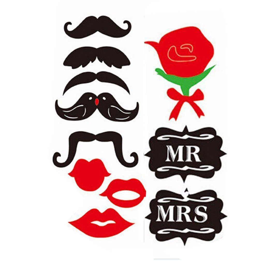 18pc Wedding Photo Booth Cardboard Party Props