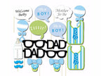 20pc Boy Baby Shower Photo Booth Cardboard Party Props