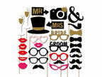30pc Wedding Photo Booth Cardboard Party Props