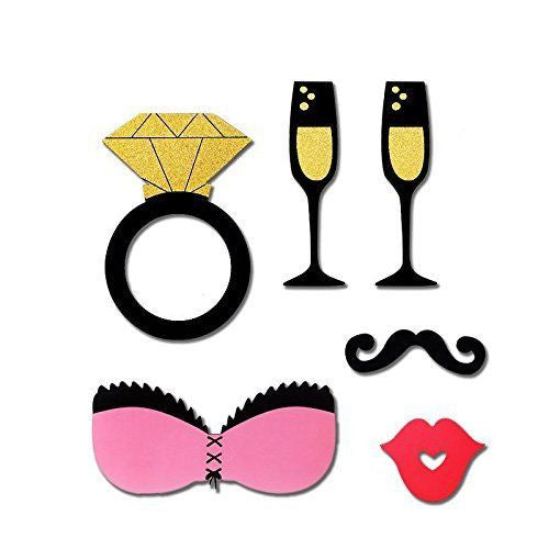 30pc Naughty Hen Party Photo Booth Cardboard Party Props