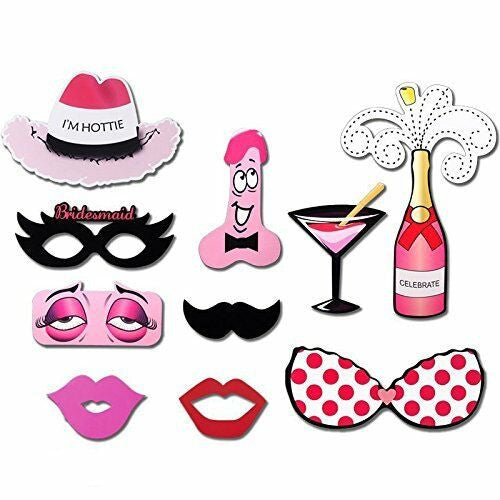 30pc Naughty Hen Party Photo Booth Cardboard Party Props