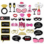 30pc Naughty Hen Party Photo Booth Cardboard Party Props