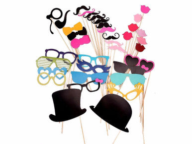36pcs Funny Face Photo Booth Cardboard Party Props