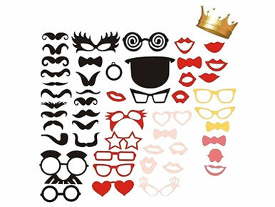 50pc Funny Face Photo Booth Cardboard Party Props