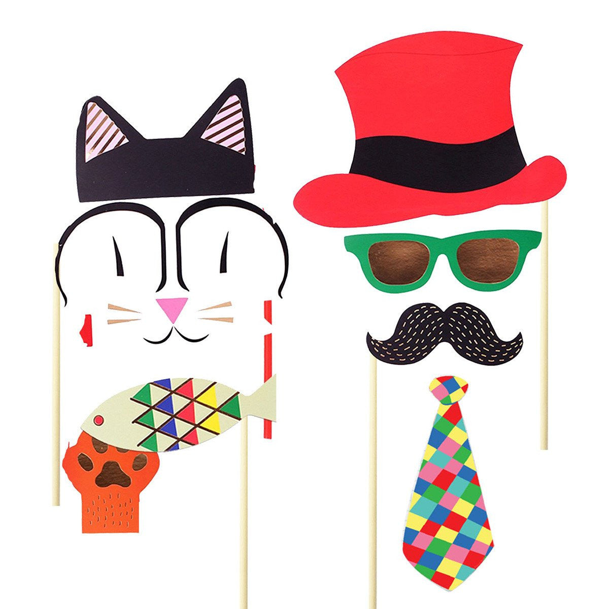 Circus Themed Photo Booth Cardboard Party Props - 36pc
