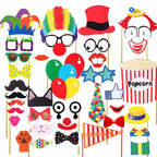 Circus Themed Photo Booth Cardboard Party Props - 36pc