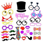 31pc Birthday Photo Booth Cardboard Party Props
