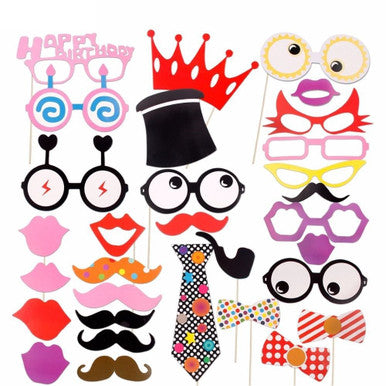 31pc Birthday Photo Booth Cardboard Party Props