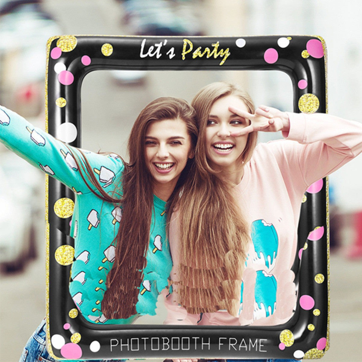 Cardboard Photo Frame Prop - Let's Party