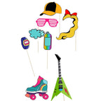 18pc 80's Style Pop Retro Photo Booth Cardboard Party Props