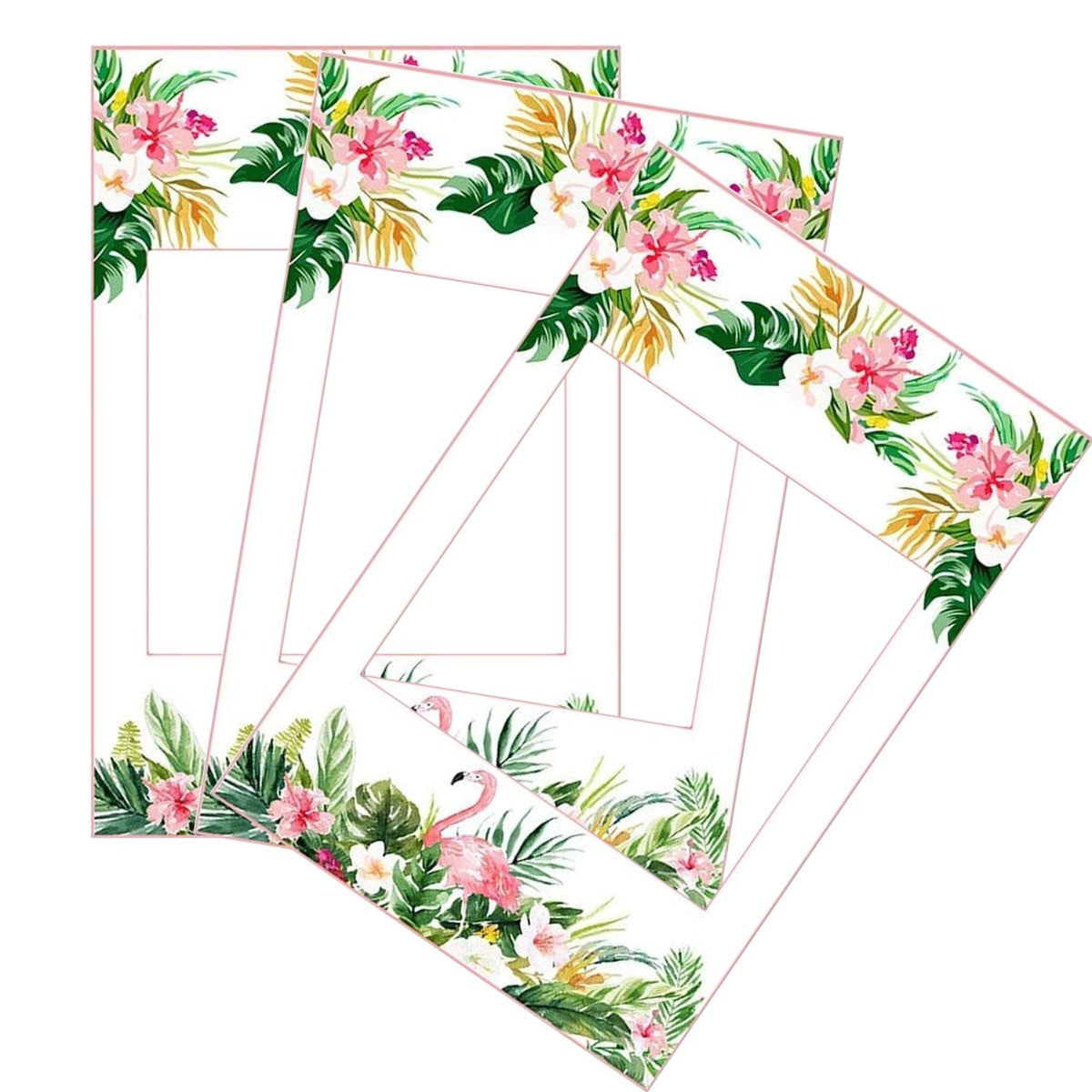 Cardboard Photo Frame Prop - Flamingo & Flowers