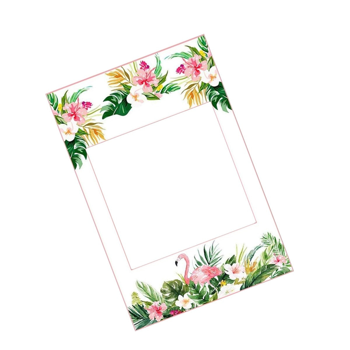Cardboard Photo Frame Prop - Flamingo & Flowers