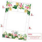 Cardboard Photo Frame Prop - Flamingo & Flowers