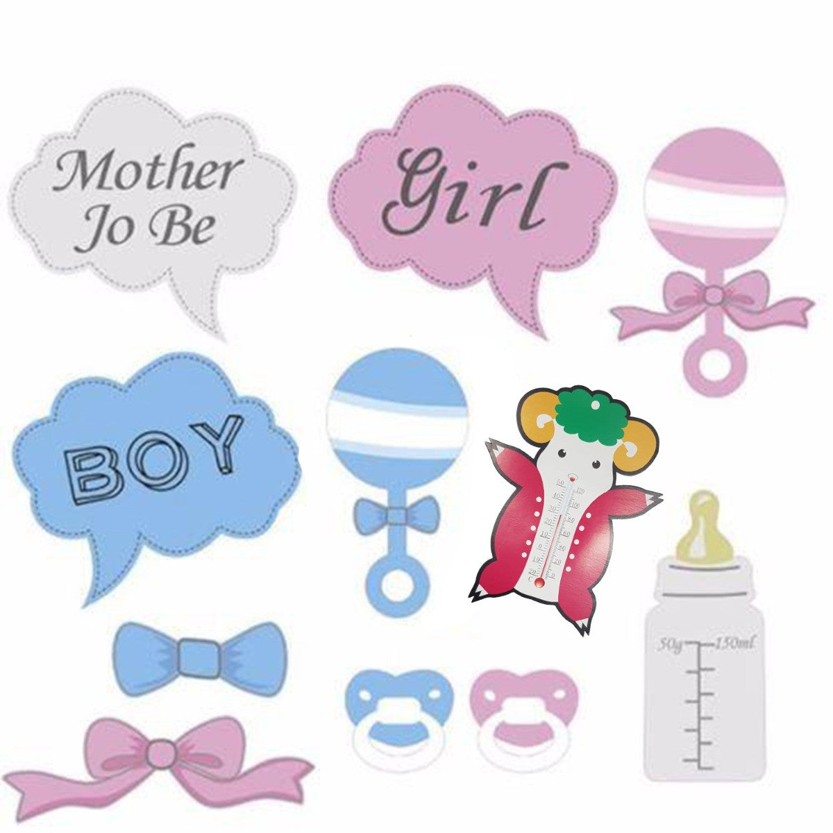 11pc Baby Shower Photo Booth Cardboard Party Props
